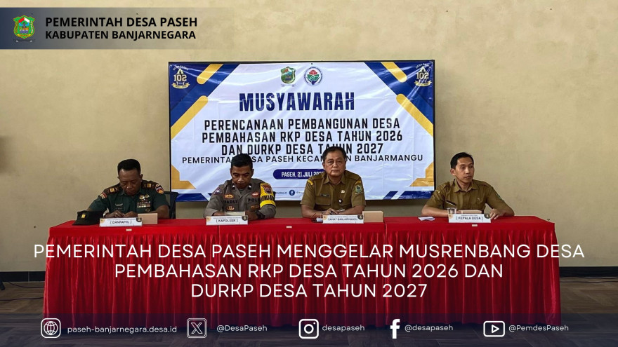 Pemdes Paseh Gelar Musrenbang Desa Bahas RKP Desa Tahun 2026 dan DURKP Tahun 2027